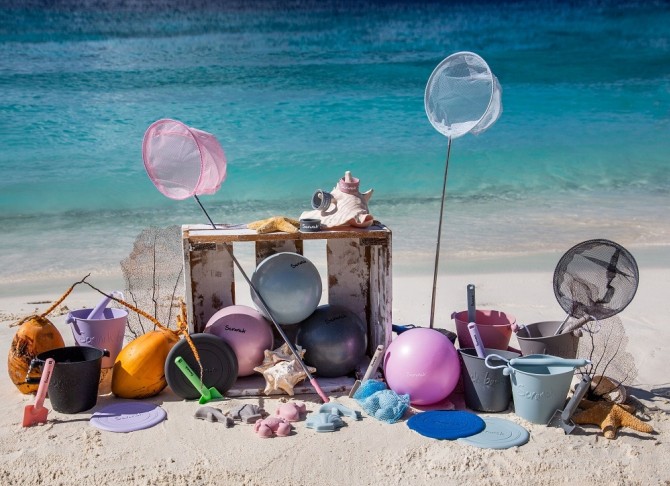 Silikonowa Konewka Krokodyl Scrunch - Pudrowy Róż